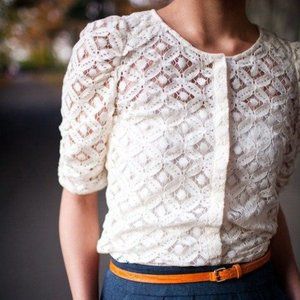 Anthropologie lace top (Two of Us Back Porch Blouse)